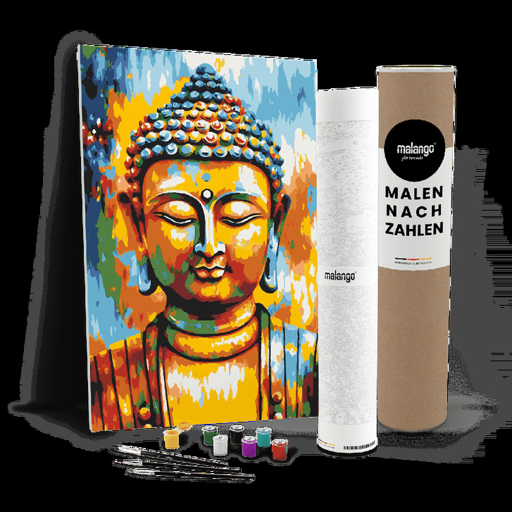 Malen nach Zahlen Leinwandbild - Buddha Bob - WA447848