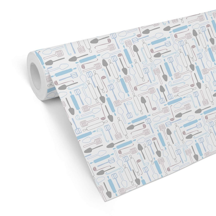 Mustertapete - Cooking Time - blau - WA255486