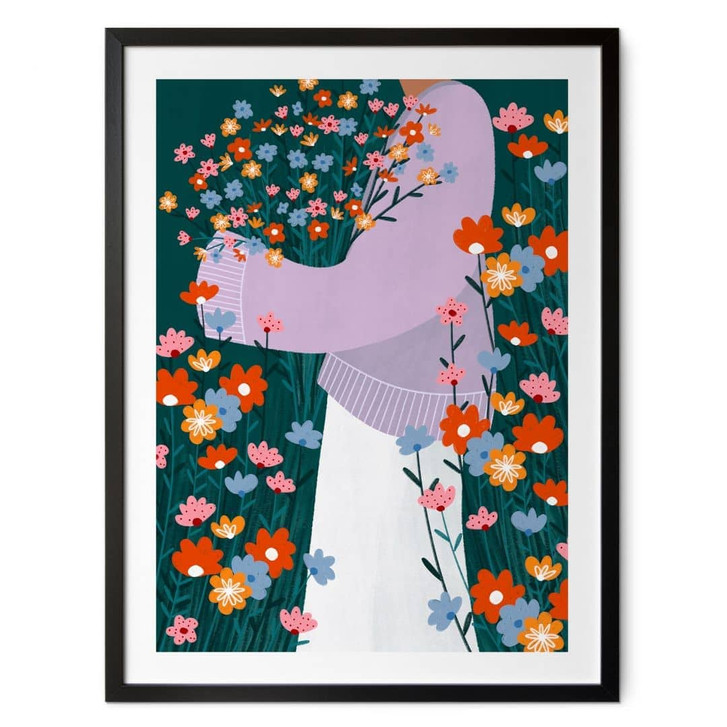 Poster Frau im bunten Blumengarten - Müller - WA497973