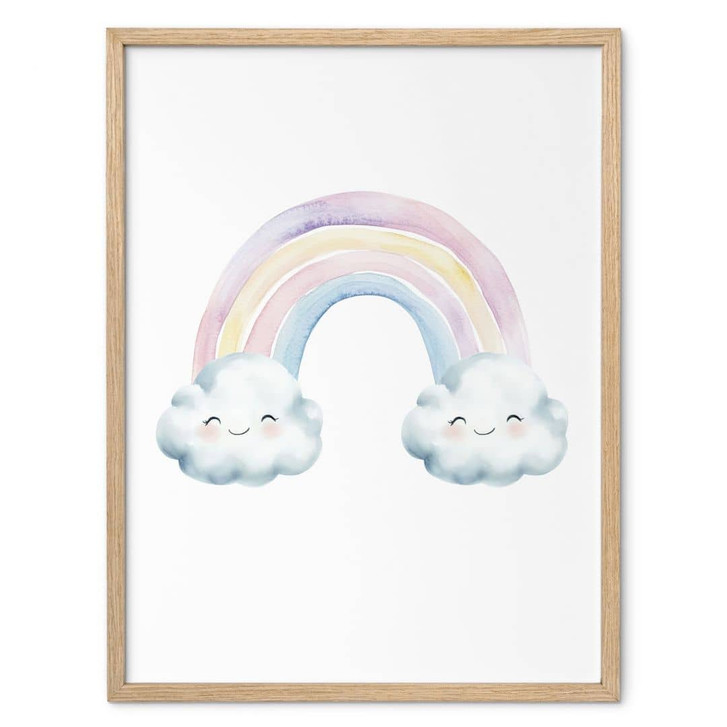 Poster für Kinder - Regenbogenzauber in Pastell - WA499139