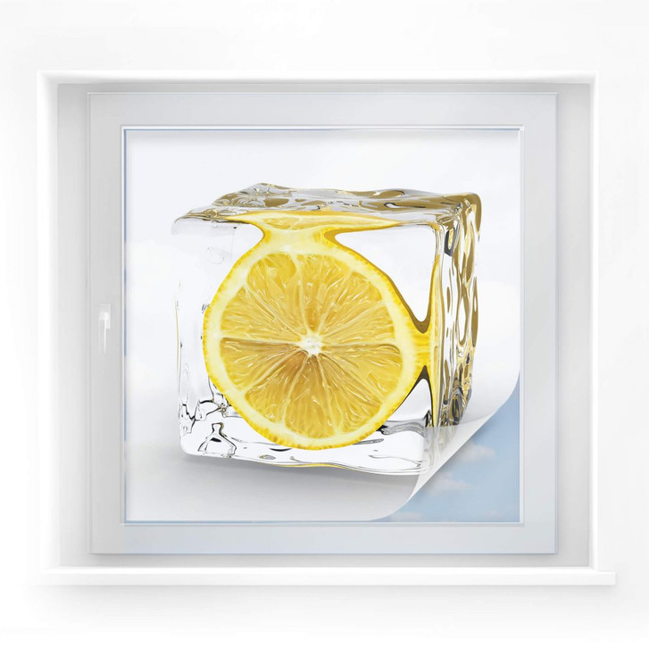 Sichtschutzfolie Zitroneneiswürfel - quadratisch - WA177585