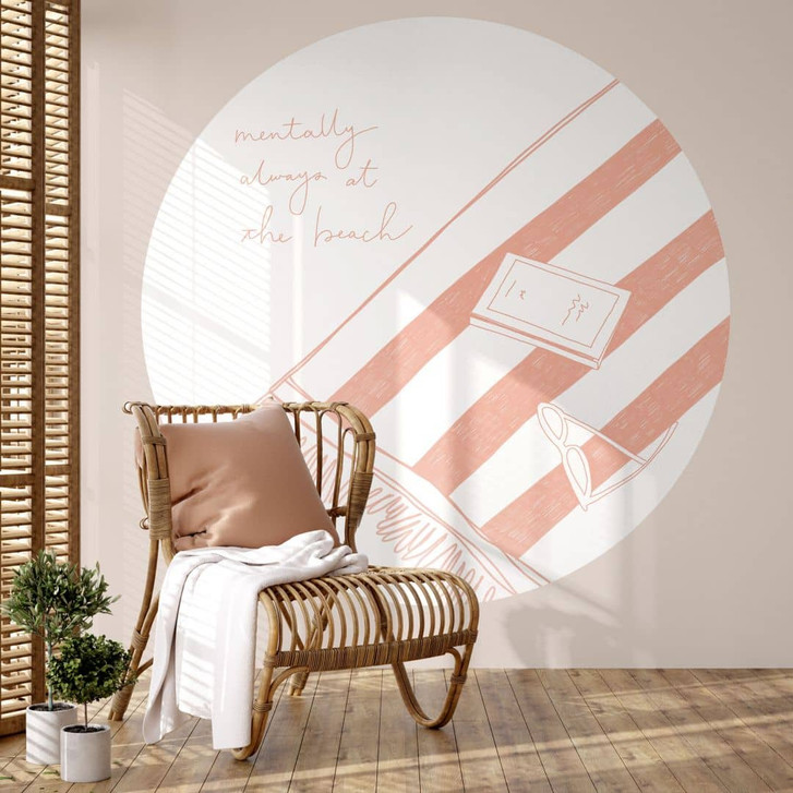 Strand Fototapete Sehnsucht nach Meer und Strand - Soley - Rund - Selbstklebend/Vlies - WA459340