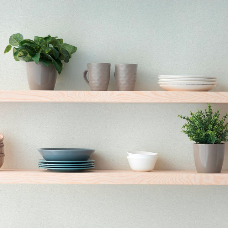 Unitapete mit Leinen-Optik Weissgrün Blau – Einfarbige Tapete – Strukturtapete Vlies - WA506876