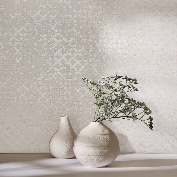 Vliestapete mit Sterne ornamentaler Stil beige Grafisch - WA450661