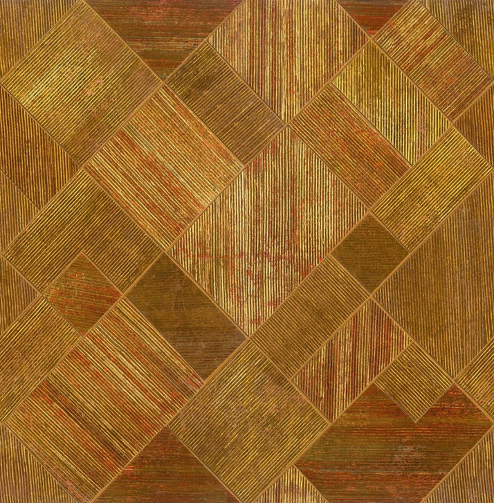 Fototapete Motivtapete Geometrisches Streifenmuster in Gold und Oliv mit Textilstruktur 2.7 x 2.65 m - WA505242