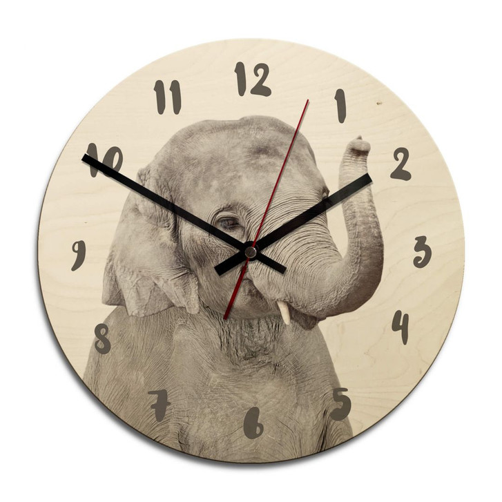 Holz-Wanduhr Sisi & Seb - Baby Elefant - WA295622