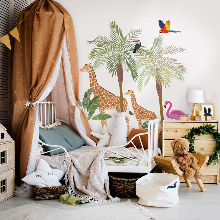 Kindertapete, Vliestapete mit Illustration Kids Walls weiss, grün, beige - WA445717
