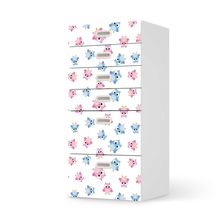 Klebefolie IKEA Stuva / Fritids Kommode - 6 Schubladen - Eulenparty - CR110179