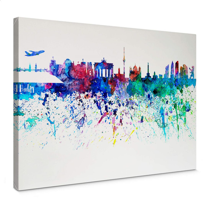 Leinwandbild Bleichner - Berlin Aquarell Skyline - WA358825