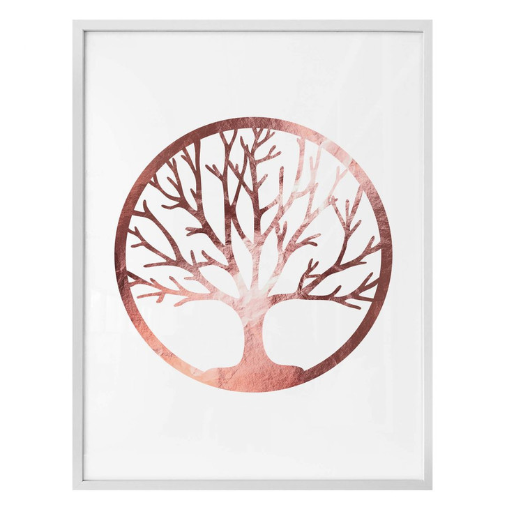 Poster Baum des Lebens - Roségold-Optik - WA292735