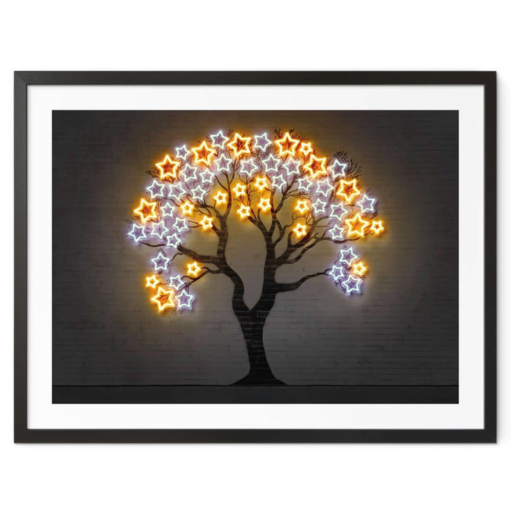 Poster Baum mit Sternen | Neon Street Art - Mielu - WA451723