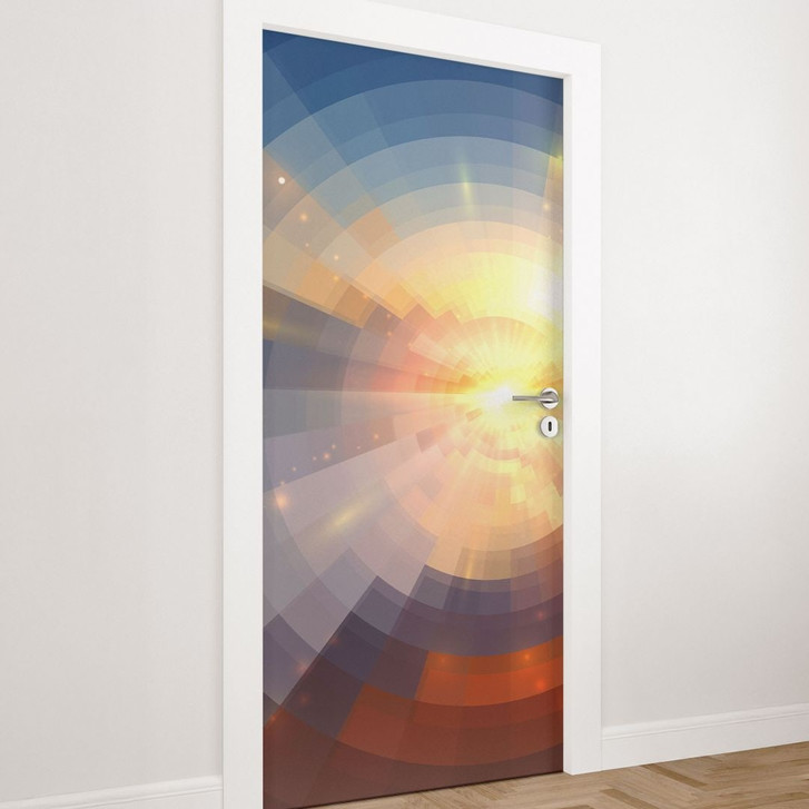 Türfolie Sonnenuntergang im Mosaik - WA510099