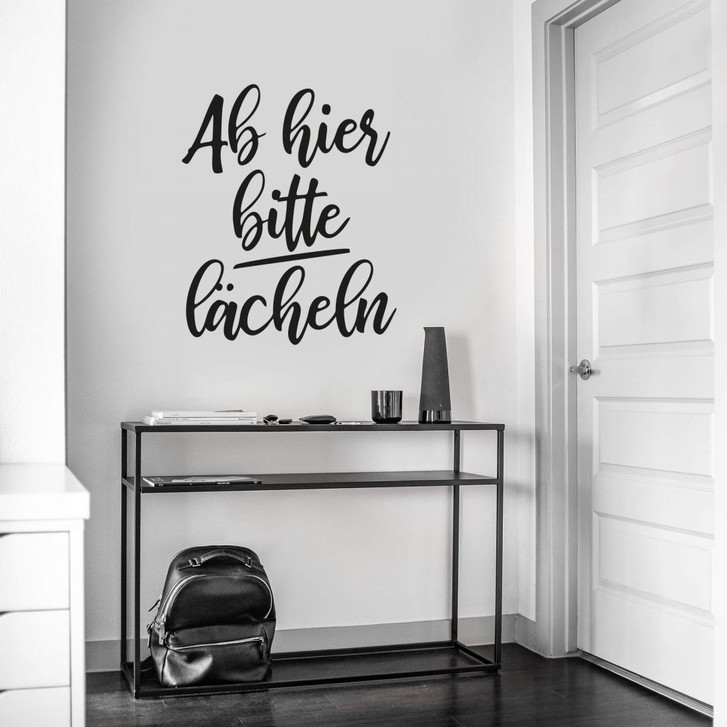 Wandtattoo Ab hier bitte lächeln - WA290218