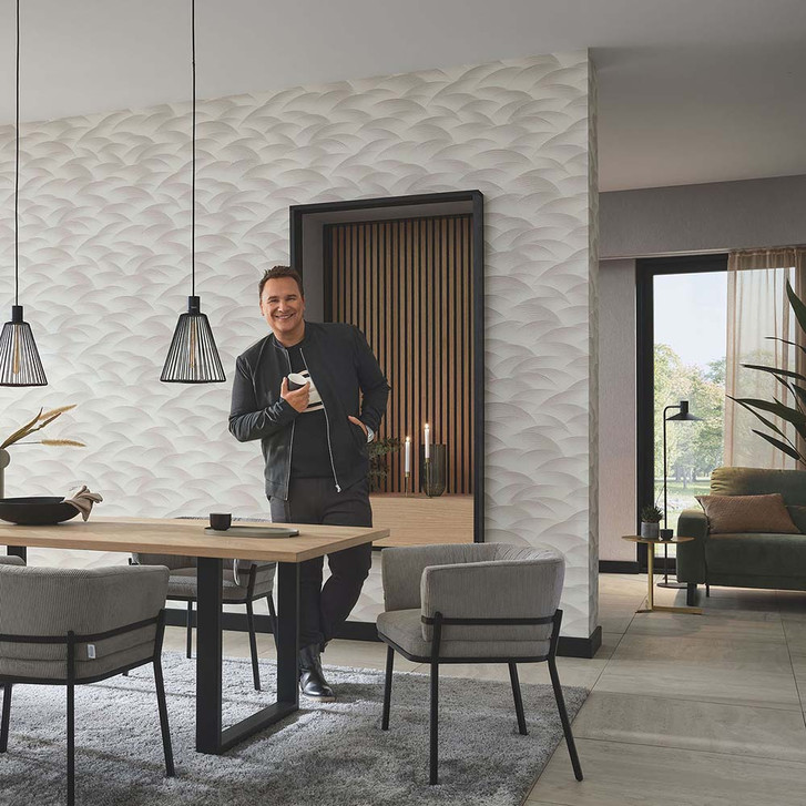 Wellentapete, Mustertapete Fashion for Walls 4 von Guido Maria Kretschmer beige - WA397634
