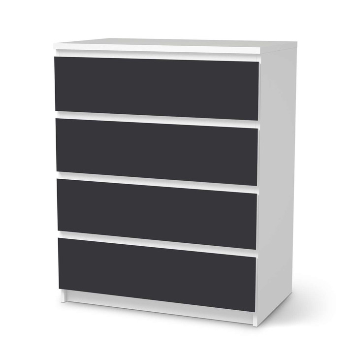 Folie IKEA Malm Kommode 4 Schubladen - Grau Dark - CR105614