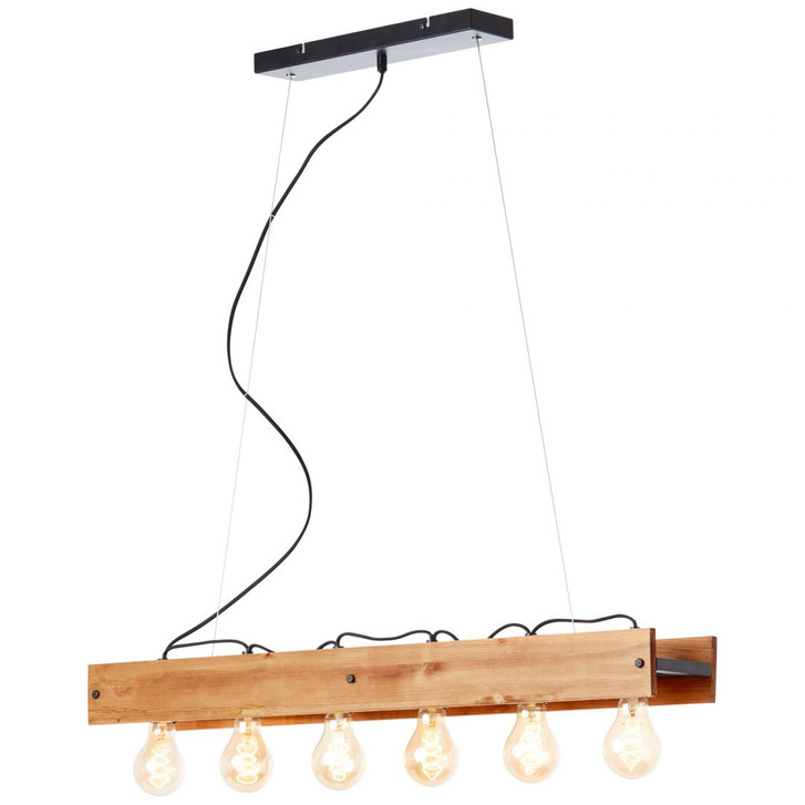 Holz Pendelleuchte Daniel, braun, 90 x 13.5 x 150 cm - WA438567