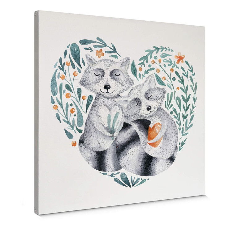 Leinwand Kvilis - Waschbärliebe - WA356691