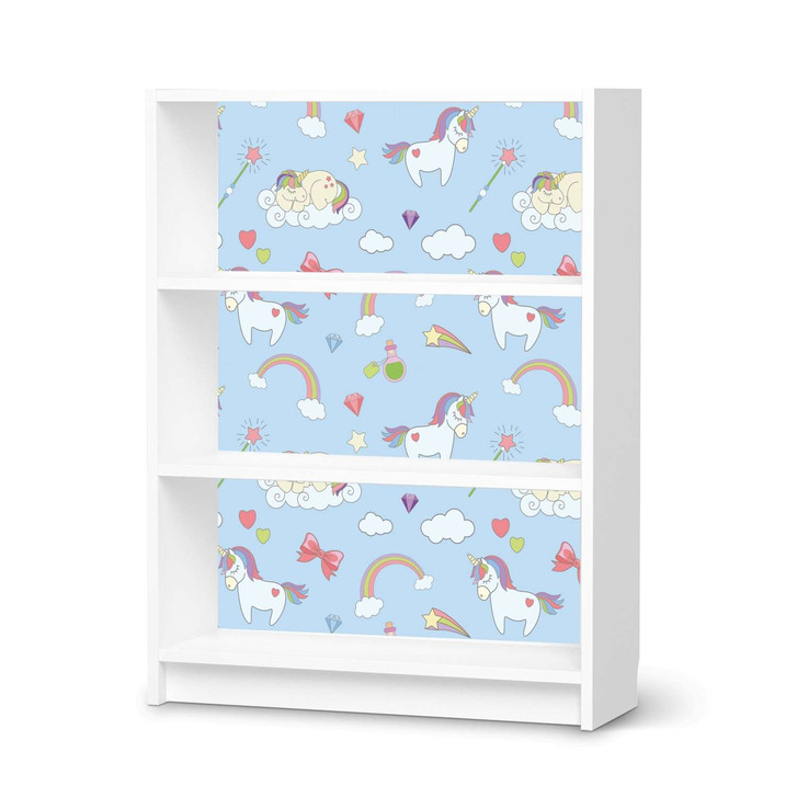 Möbelfolie IKEA Billy Regal 3 Fächer - Rainbow Unicorn - CR114454
