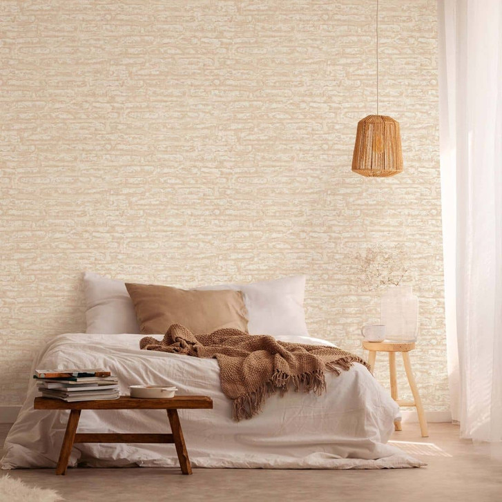 Tapete Steinoptik Beige Weiss - Vliestapete A.S. Création - WA506497