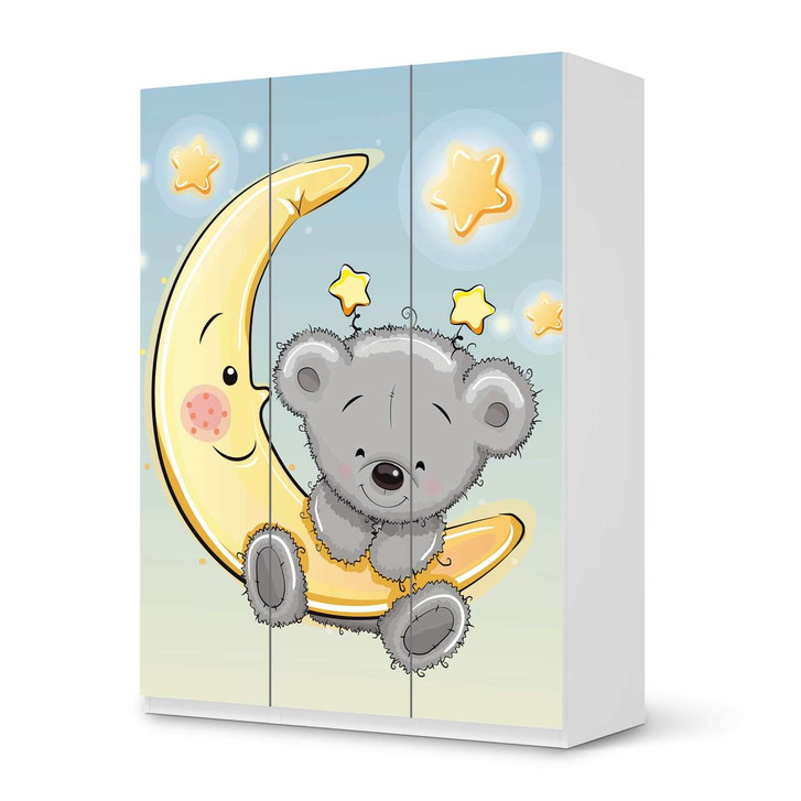 Folie IKEA Pax Schrank 201cm Höhe - 3 Türen - Teddy und Mond - CR105820