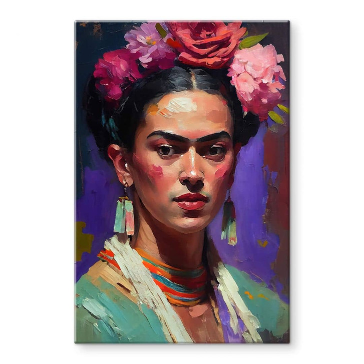 Glasbild Treechild - Portrait von Frida Kahlo - WA400027