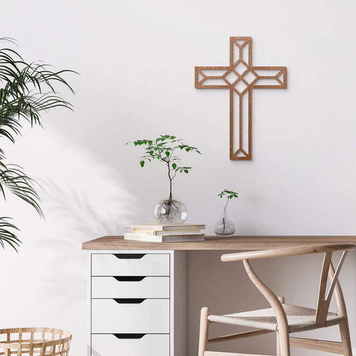 Holzkunst Mahagoni - Origami Kreuz - WA133408