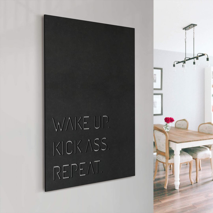 MDF - Holzdeko Wake up. Kick ass. Repeat. - WA292476