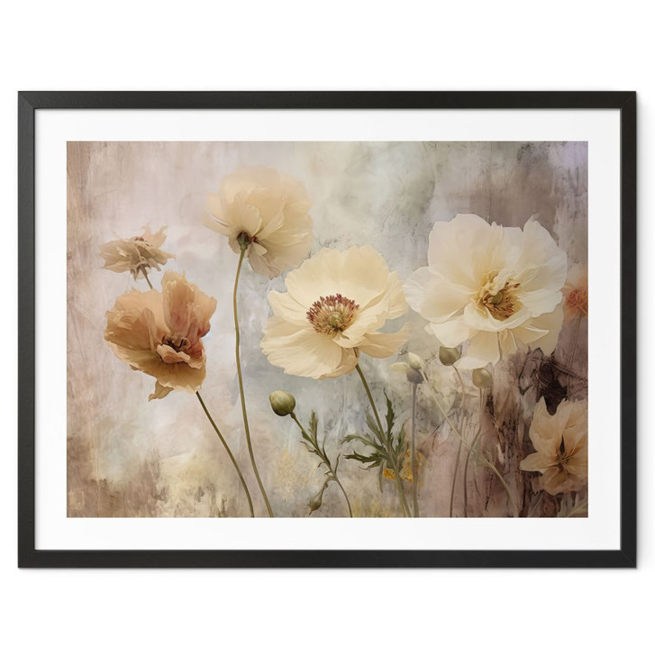 Poster Blumenpracht in warmen Pastelltönen | Blumenposter - Paksoylu - WA433129