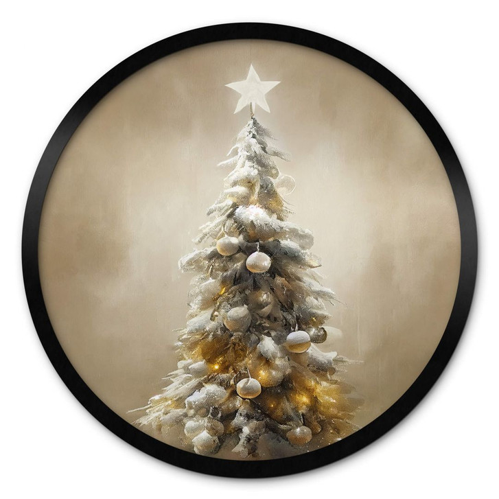 Poster Goldener Weihnachtsbaum - Treechild - Rund - WA408408
