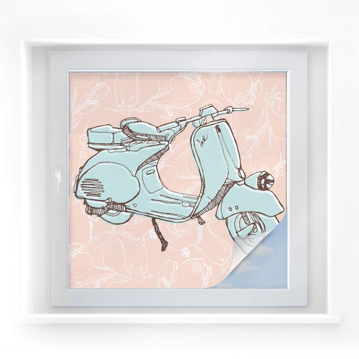 Sichtschutzfolie Illustrated Vespa - quadratisch - WA175351