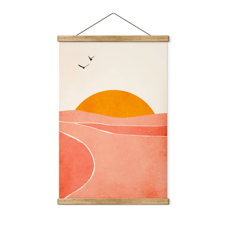 Stoffbild Sonnenaufgang auf dem Land - Kubistika - WA411310