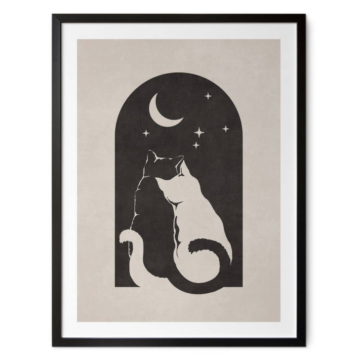 Tier-Poster Zwei Katzen im Mondschein - Tunaboylu - WA497937