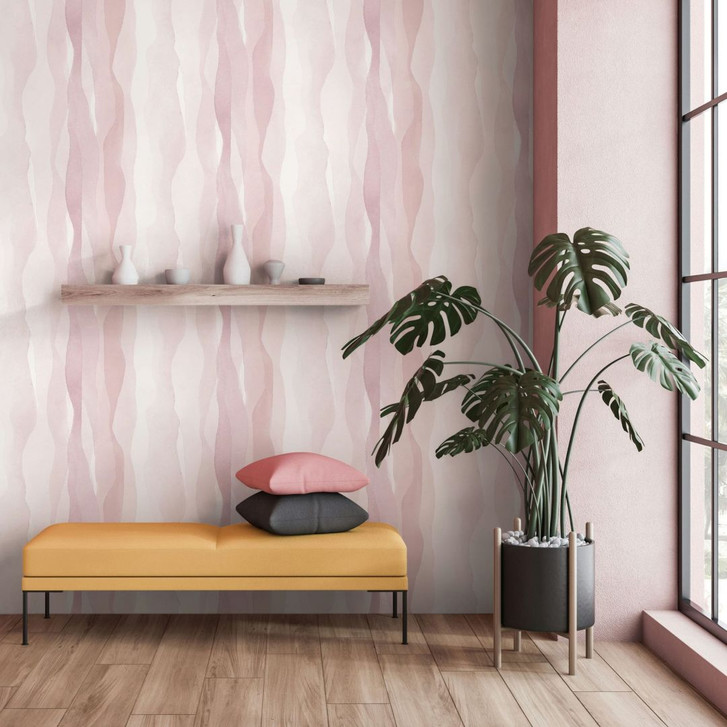 Vliestapete in Rosa Abstrakte Streifenoptik Grafisch Modern - WA457158