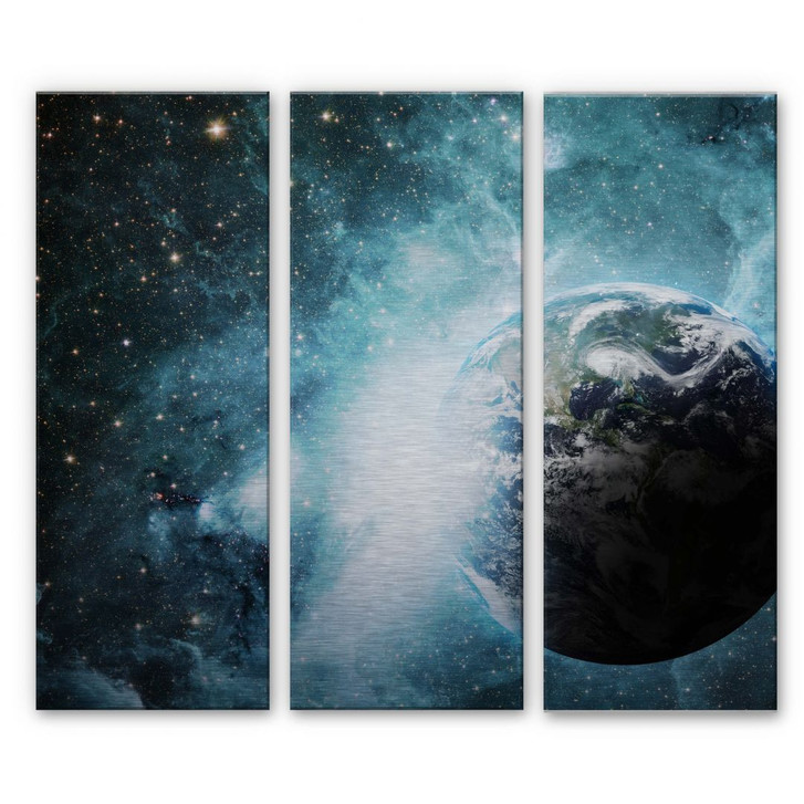 Alu-Dibond Bild In einer fernen Galaxie (3- teilig) - 40x100 cm - WA308205