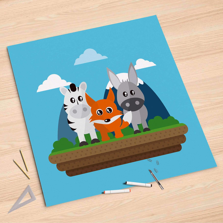 Folienbogen (90x90cm) - Zootiere - CR107728
