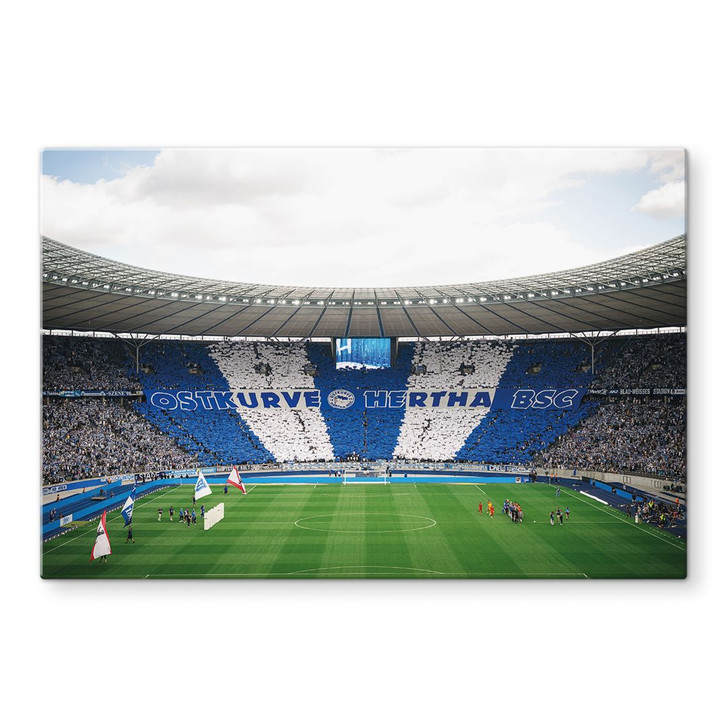 Glasbild Hertha BSC - Blau-weisse Choreo im Olympiastadion - WA459479