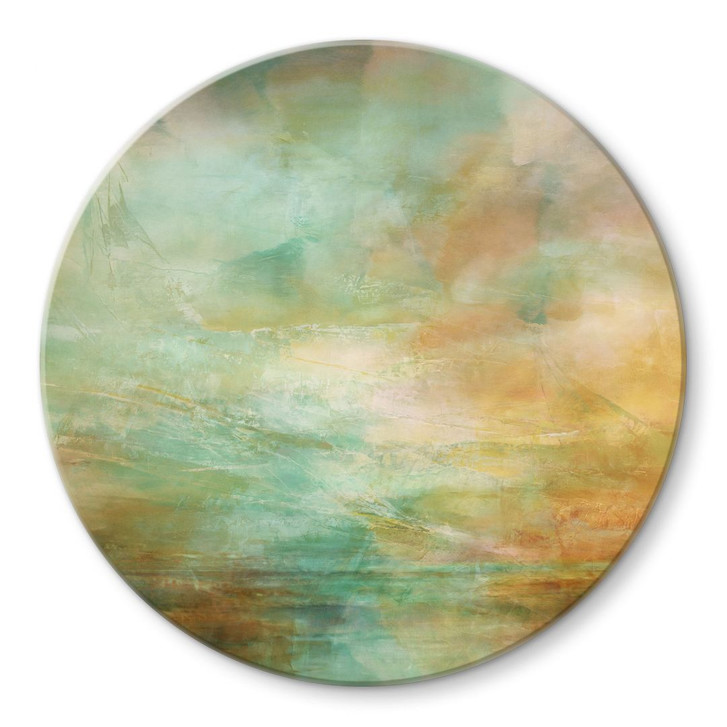 Glasbild Türkisgoldenes Licht am Meer - Schmucker - Rund - WA507577