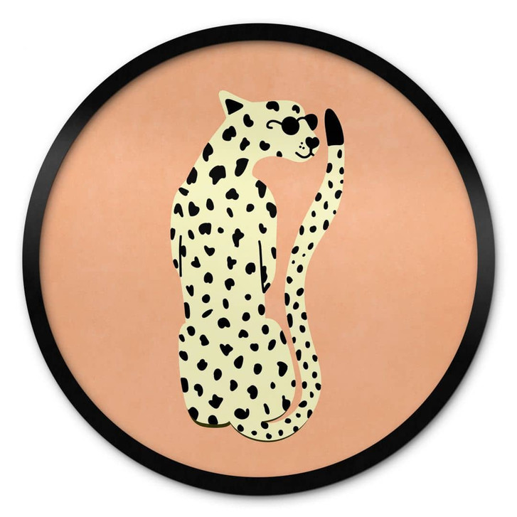Poster Eleganter Gepard mit Sonnenbrille - Oltmanns - Rund - WA473357