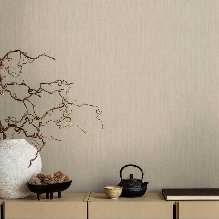 Unitapete Beige - Vliestapete mit feiner Struktur für eine warme Raumgestaltung - WA458986