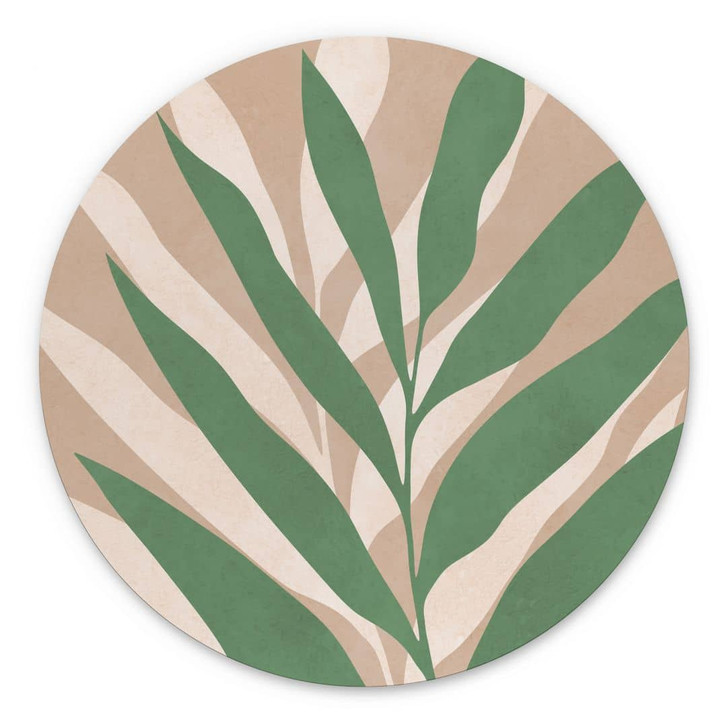 Wandbild Tropische Zweige im sanften Farbspiel - Costa - Alu-Dibond Rund - WA458441