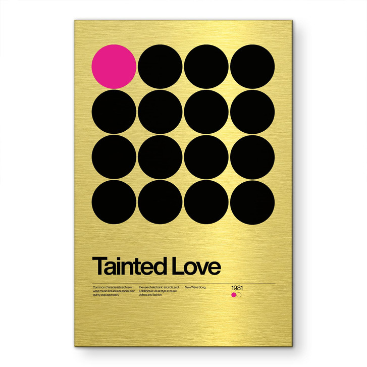 Alu-Dibond gebürstet mit Goldeffekt - Tainted Love Retro Pop-Art - Sub88 Studio - WA516385