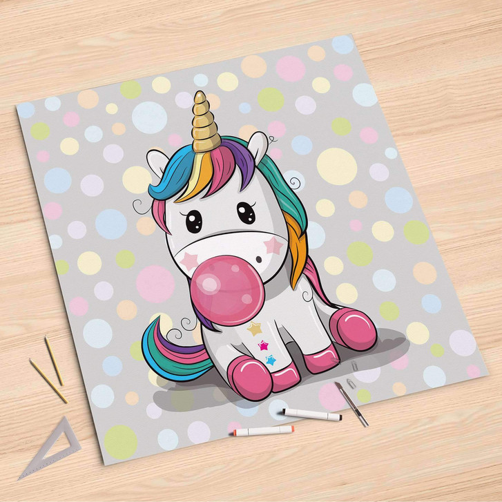 Folienbogen (90x90cm) - Rainbow das Einhorn - CR107644