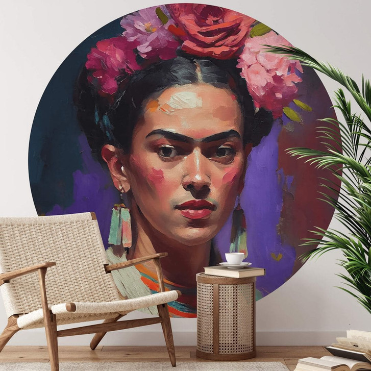 Fototapete Treechild - Portrait von Frida Kahlo - Rund - Selbstklebend/Vlies - WA469665