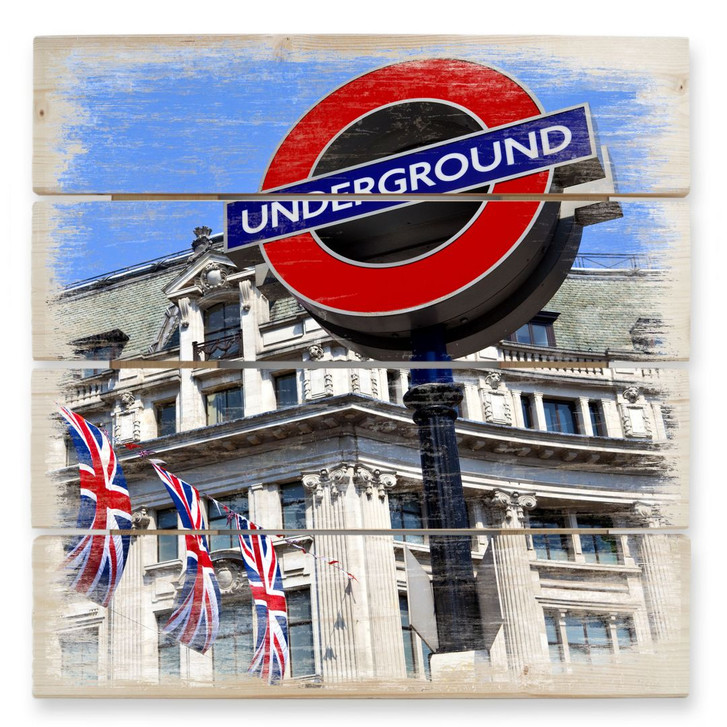 Holzbild London Underground - 40 x 41.5 cm - WA132233