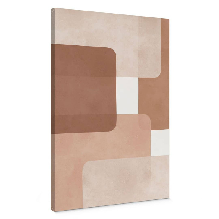 Leinwandbild Boho Abstraktion in Beige-braun | Mocha -Mousse - Costa - WA436423