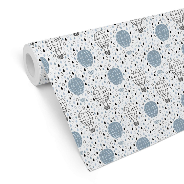 Mustertapete - Heissluftballon - blau - WA255503
