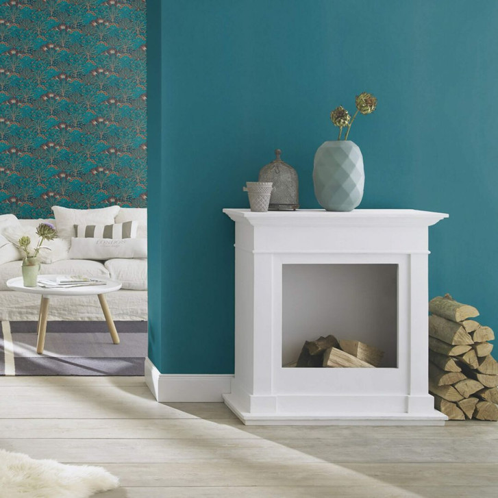 Rasch Vliestapete, Unitapete Sophia darkpetrol - WA339642