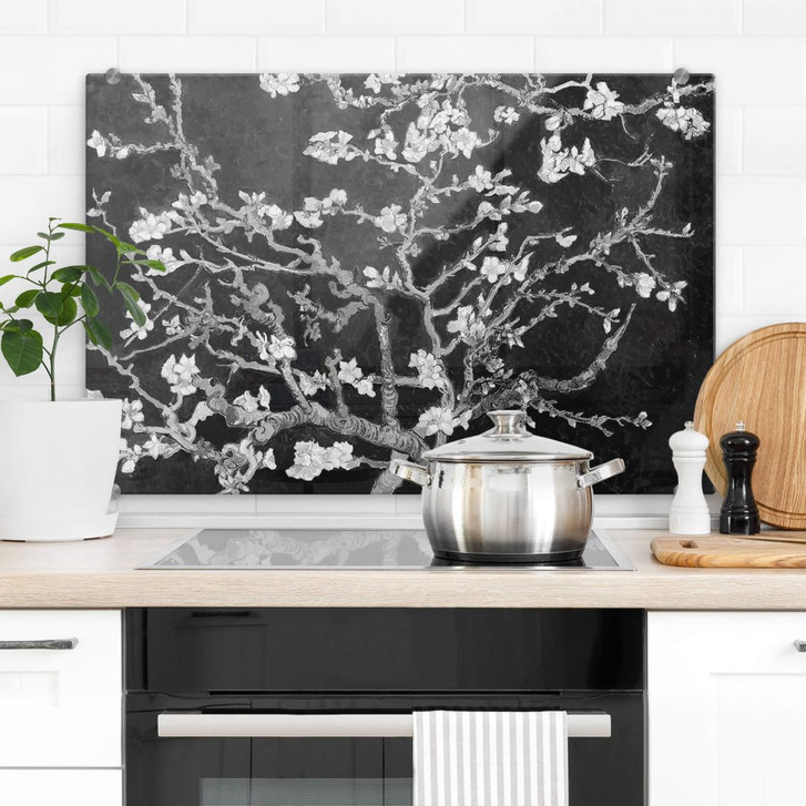 Spritzschutz van Gogh - Mandelblüte - schwarz - WA312296