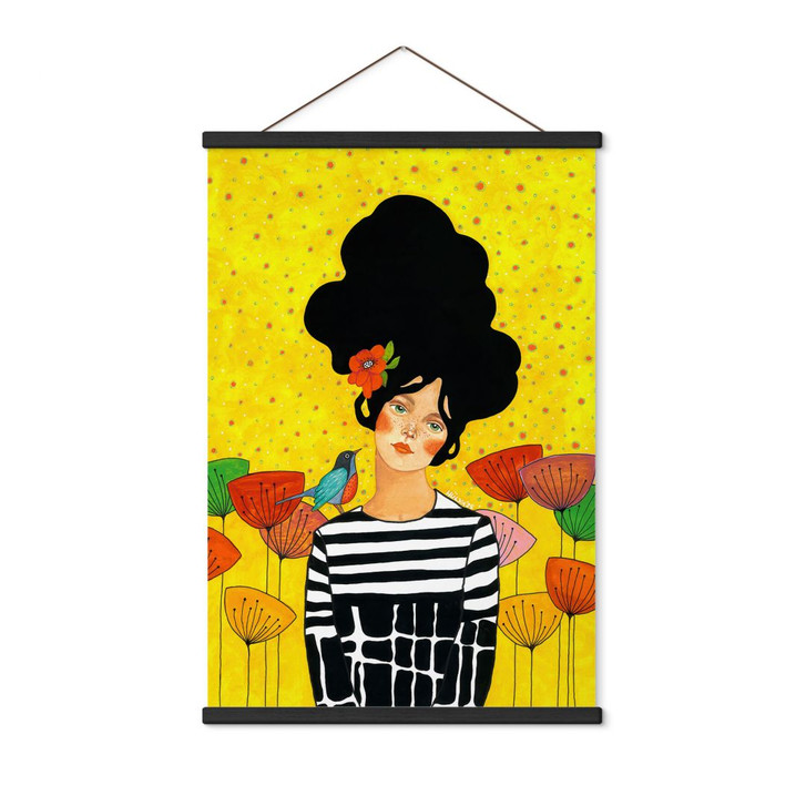 Stoffbild Blumenmädchen im Sommergarten - Hülya - WA486201