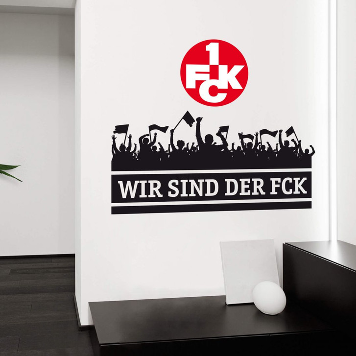 Wandtattoo Wir sind der FCK mit Logo farbig - WA221579